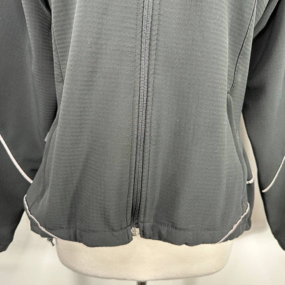 Vintage 90s Nike Full Zip Running Windbreaker Jacket Women’s Size L Gray Black - Picture 4 of 14